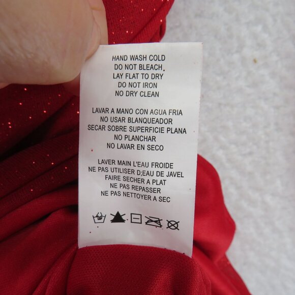 Jump Apparel Dress Size XL Red Long Sleeve Ruched Glitter Mini Knotched Neck New - Picture 8 of 11